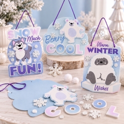 Arctic Wonderland Winter Sign Craft Kit-6Pk